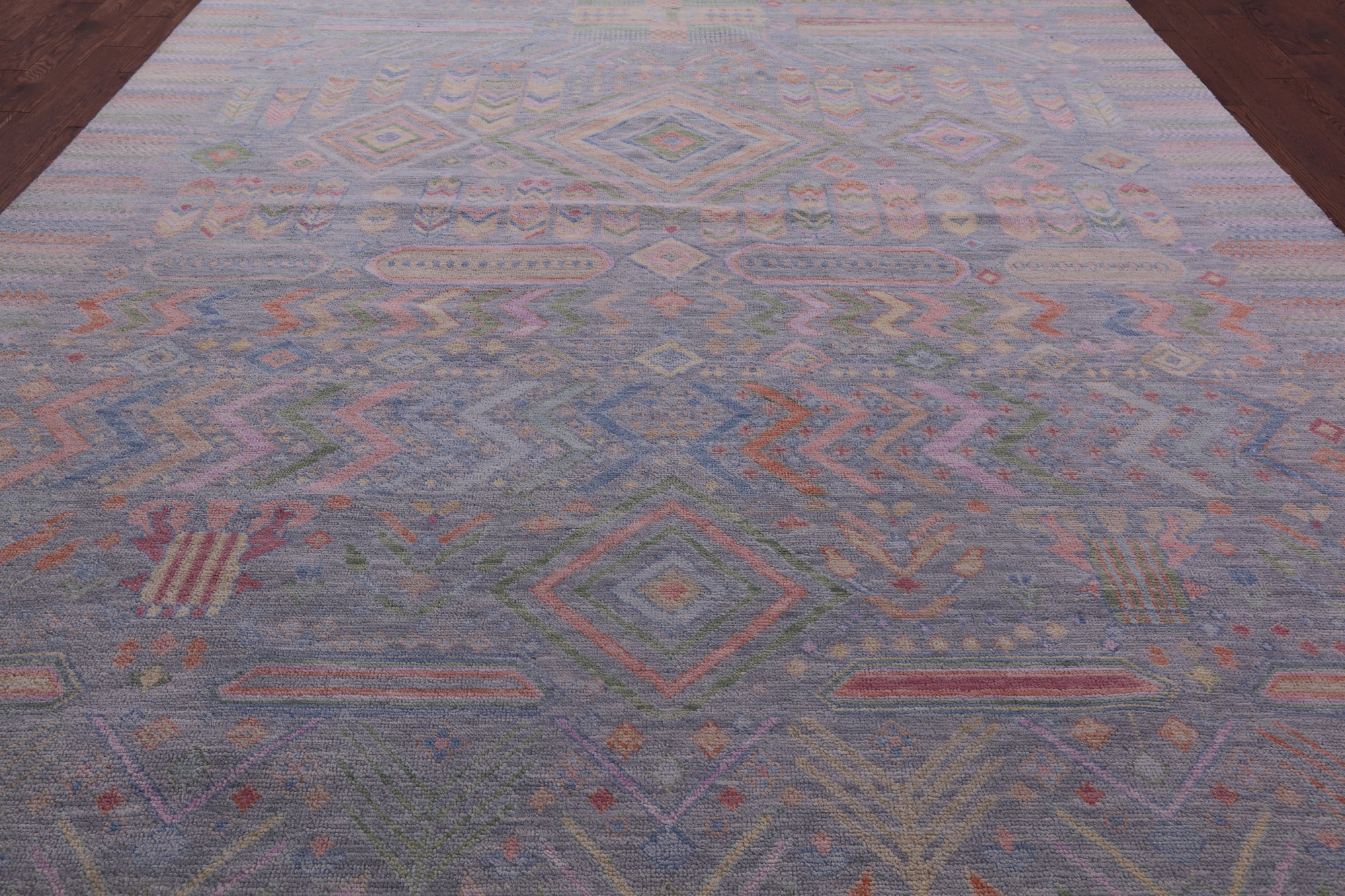 Grey Tribal Moroccan Hand Knotted Wool Rug - 10' 1" X 14' 0" - Golden Nile