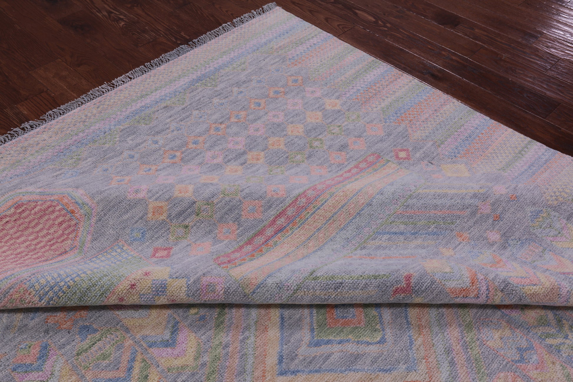 Grey Tribal Moroccan Hand Knotted Wool Rug - 10' 1" X 14' 0" - Golden Nile