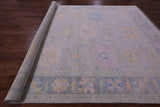 Grey Turkish Oushak Hand Knotted Wool Rug - 9' 11" X 13' 10" - Golden Nile