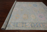 SUPER SALE Grey Turkish Oushak Hand Knotted Wool Rug - 9' 11" X 13' 10"