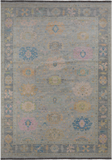 SUPER SALE Grey Turkish Oushak Hand Knotted Wool Rug - 9' 11" X 13' 10"