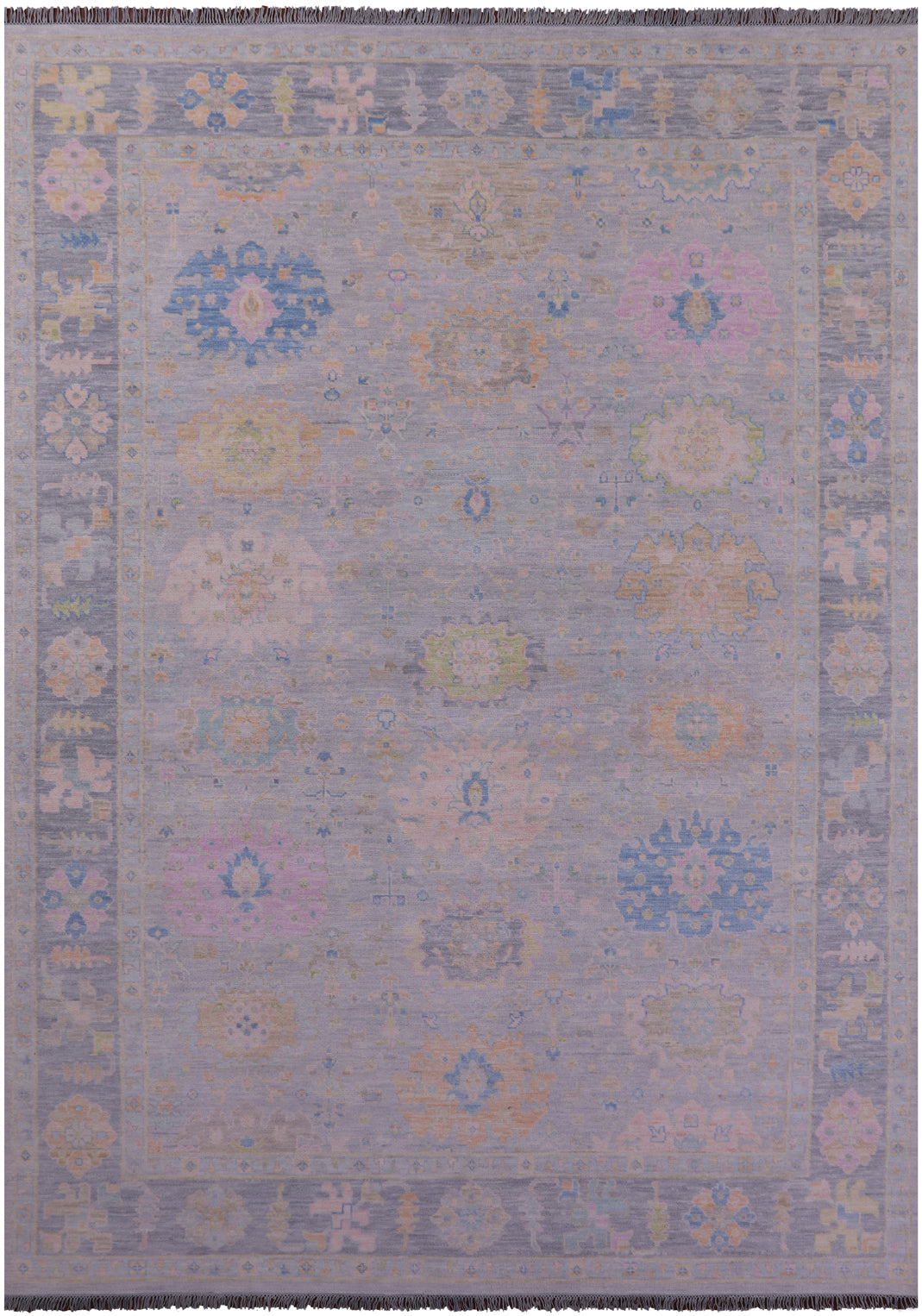 Grey Turkish Oushak Hand Knotted Wool Rug - 9' 11" X 13' 10" - Golden Nile