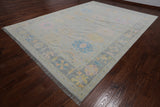 SUPER SALE Grey Turkish Oushak Hand Knotted Wool Rug - 9' 11" X 13' 10"