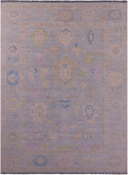 Grey Turkish Oushak Hand Knotted Wool Rug - 10' 3" X 13' 10" - Golden Nile