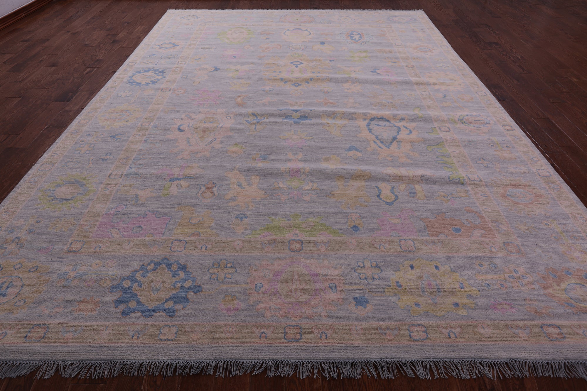 Grey Turkish Oushak Hand Knotted Wool Rug - 10' 3" X 13' 10" - Golden Nile
