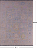 Grey Turkish Oushak Hand Knotted Wool Rug - 10' 3" X 13' 10" - Golden Nile