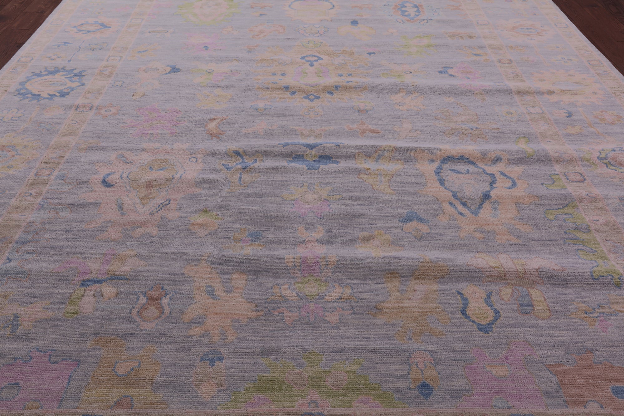 Grey Turkish Oushak Hand Knotted Wool Rug - 10' 3" X 13' 10" - Golden Nile