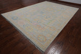 SUPER SALE Grey Turkish Oushak Hand Knotted Wool Rug - 10' 3" X 13' 10"