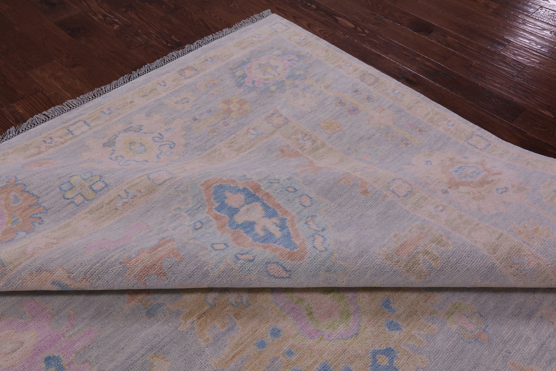 Grey Turkish Oushak Hand Knotted Wool Rug - 10' 3" X 13' 10" - Golden Nile