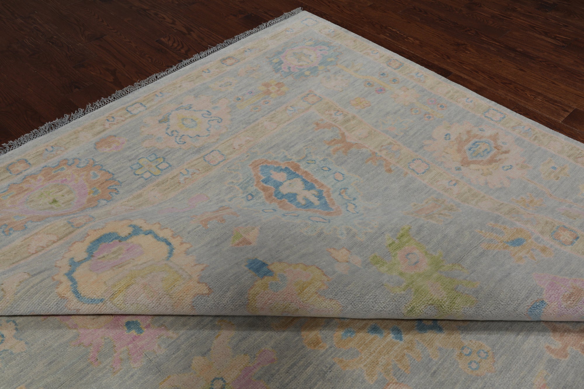 SUPER SALE Grey Turkish Oushak Hand Knotted Wool Rug - 10' 3" X 13' 10"