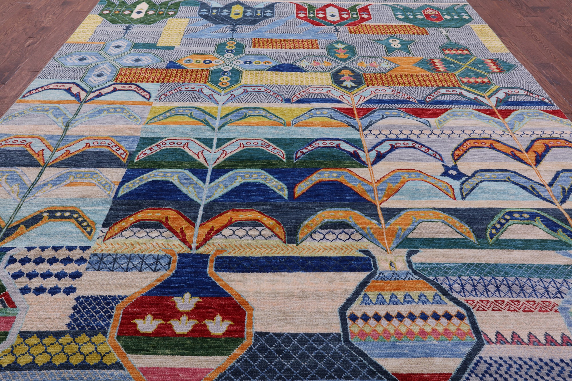 Tribal Moroccan Hand Knotted Wool Rug - 10' 1" X 13' 8" - Golden Nile