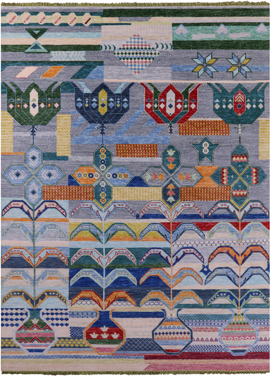 Tribal Moroccan Hand Knotted Wool Rug - 10' 1" X 13' 8" - Golden Nile