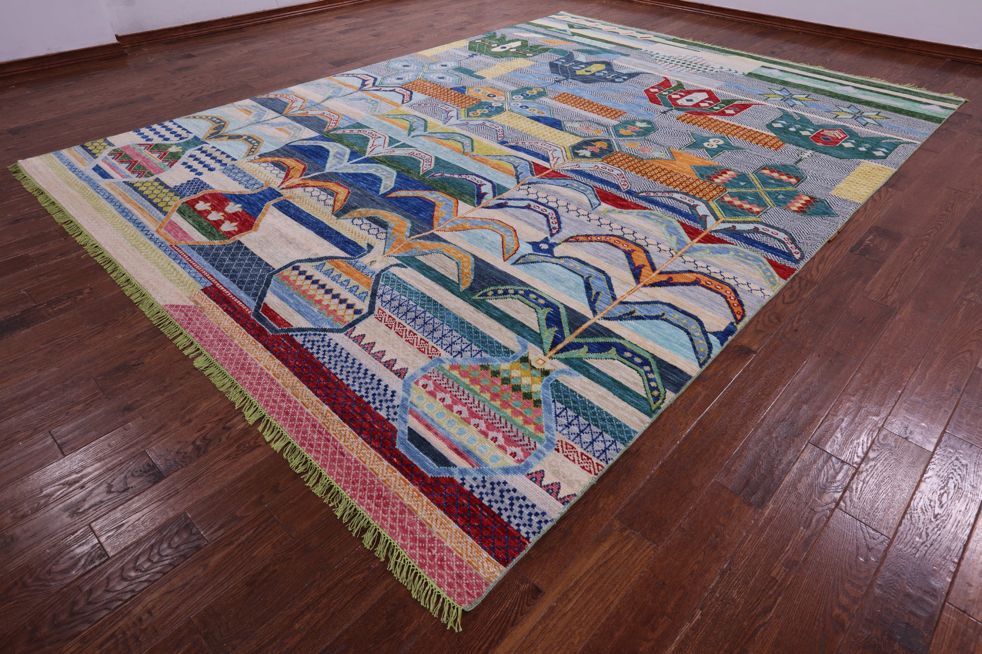 Tribal Moroccan Hand Knotted Wool Rug - 10' 1" X 13' 8" - Golden Nile