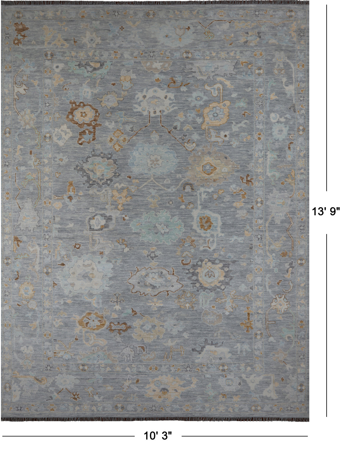 SUPER SALE Turkish Oushak Handmade Wool Rug - 10' 3" X 13' 9"