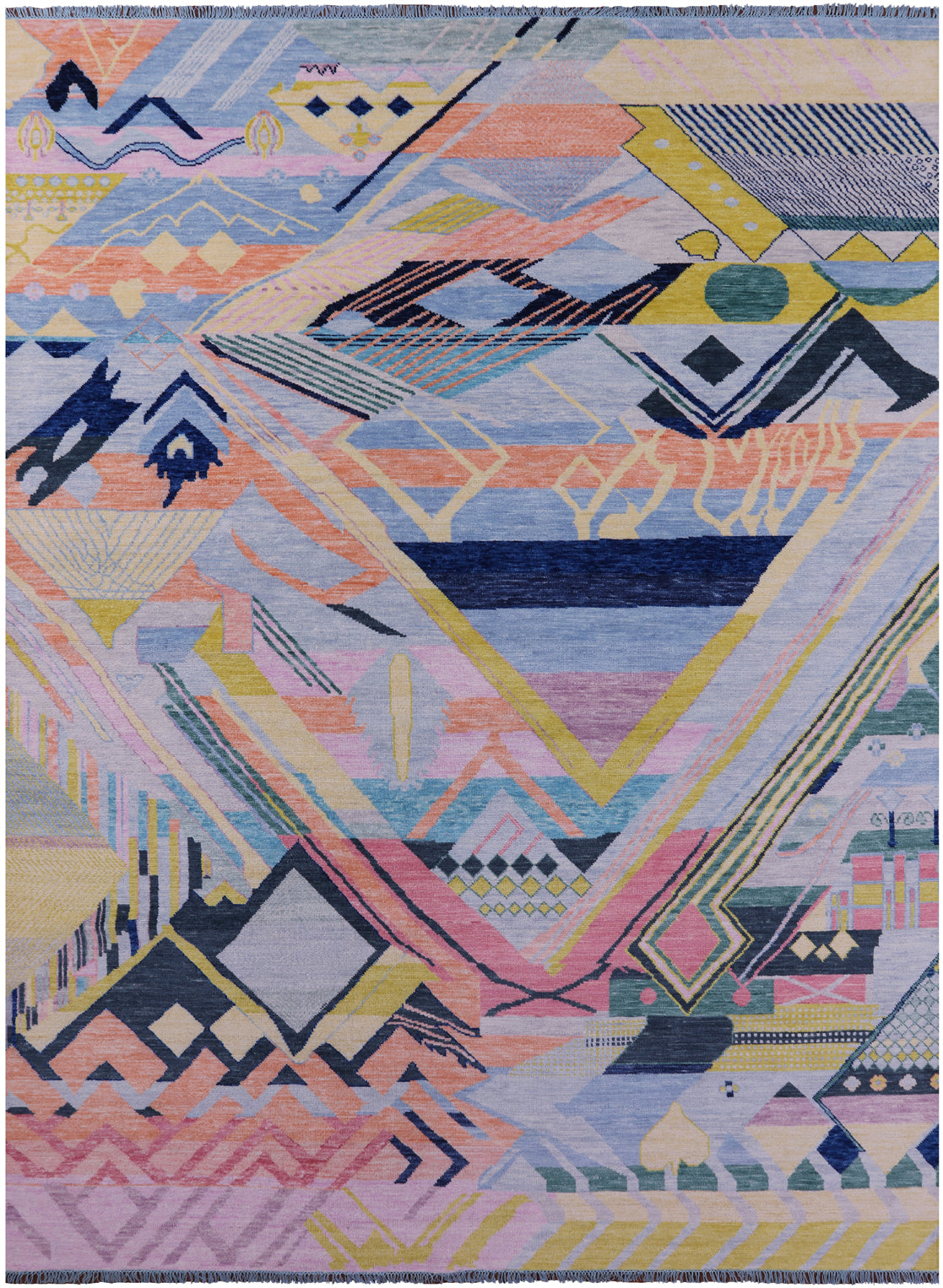 Tribal Moroccan Hand Knotted Wool Rug - 10' 1" X 13' 7" - Golden Nile