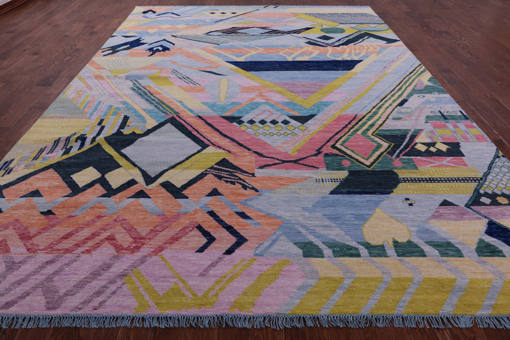 Tribal Moroccan Hand Knotted Wool Rug - 10' 1" X 13' 7" - Golden Nile