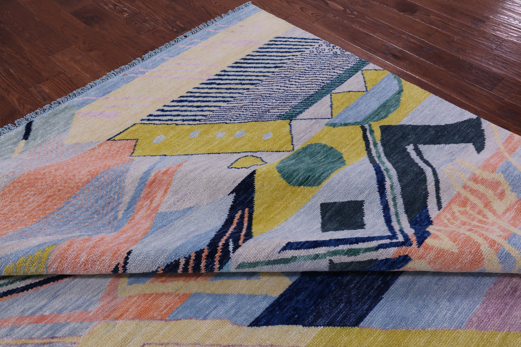 Tribal Moroccan Hand Knotted Wool Rug - 10' 1" X 13' 7" - Golden Nile