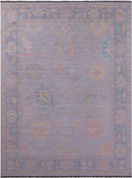 Grey Turkish Oushak Hand Knotted Wool Rug - 10' 3" X 13' 11" - Golden Nile