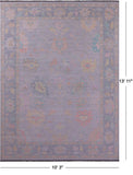 Grey Turkish Oushak Hand Knotted Wool Rug - 10' 3" X 13' 11" - Golden Nile