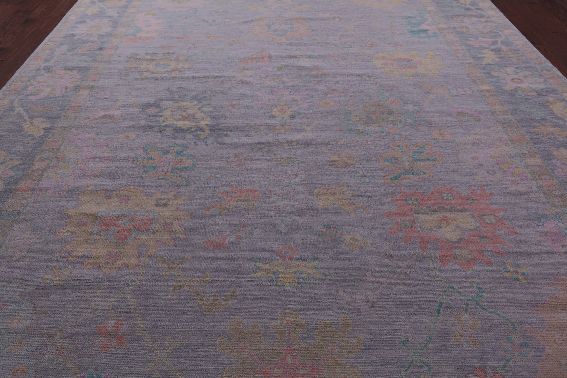 Grey Turkish Oushak Hand Knotted Wool Rug - 10' 3" X 13' 11" - Golden Nile