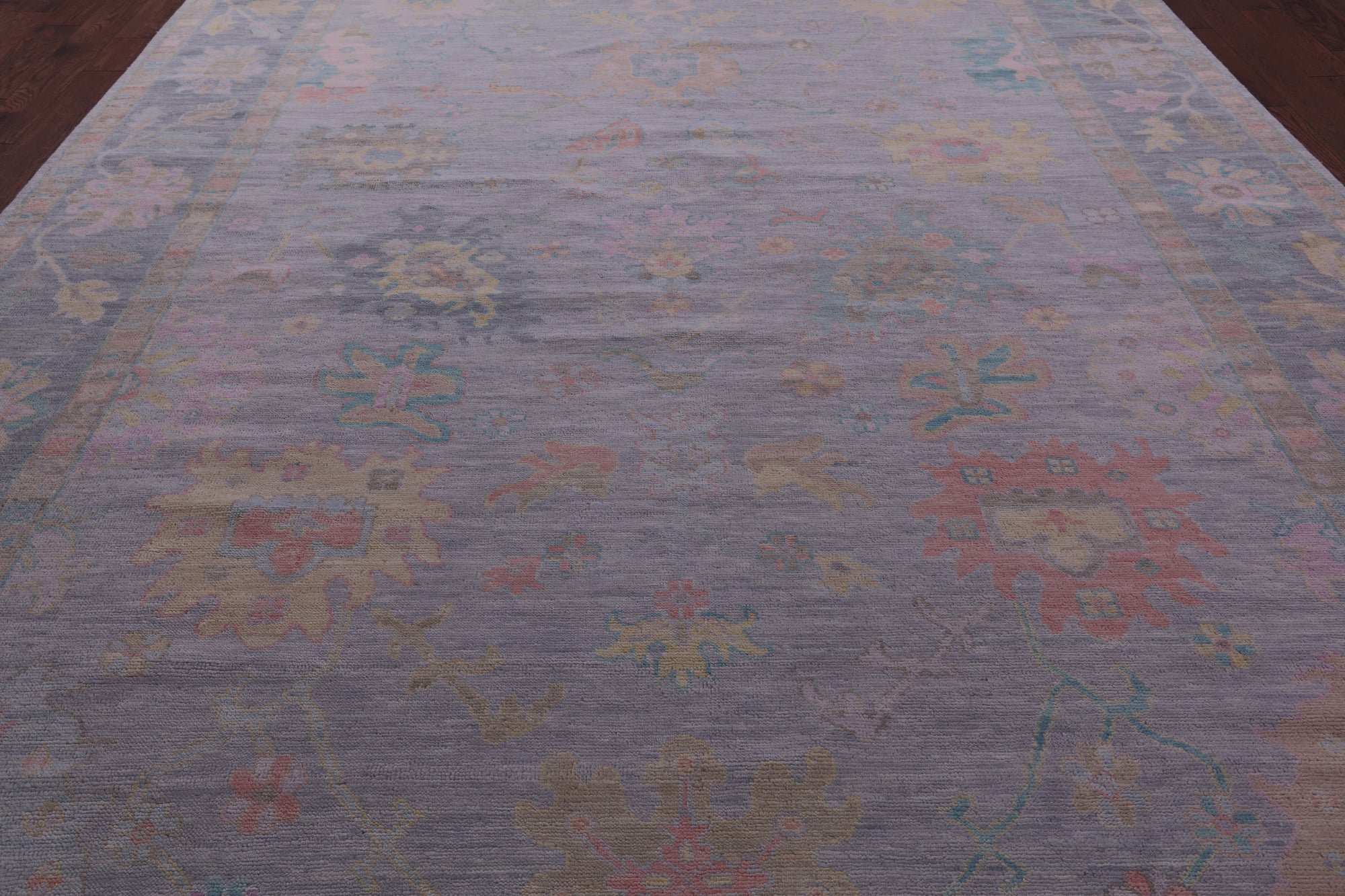 Grey Turkish Oushak Hand Knotted Wool Rug - 10' 3" X 13' 11" - Golden Nile