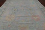 SUPER SALE Grey Turkish Oushak Hand Knotted Wool Rug - 10' 3" X 13' 11"
