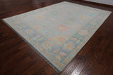 SUPER SALE Grey Turkish Oushak Hand Knotted Wool Rug - 10' 3" X 13' 11"