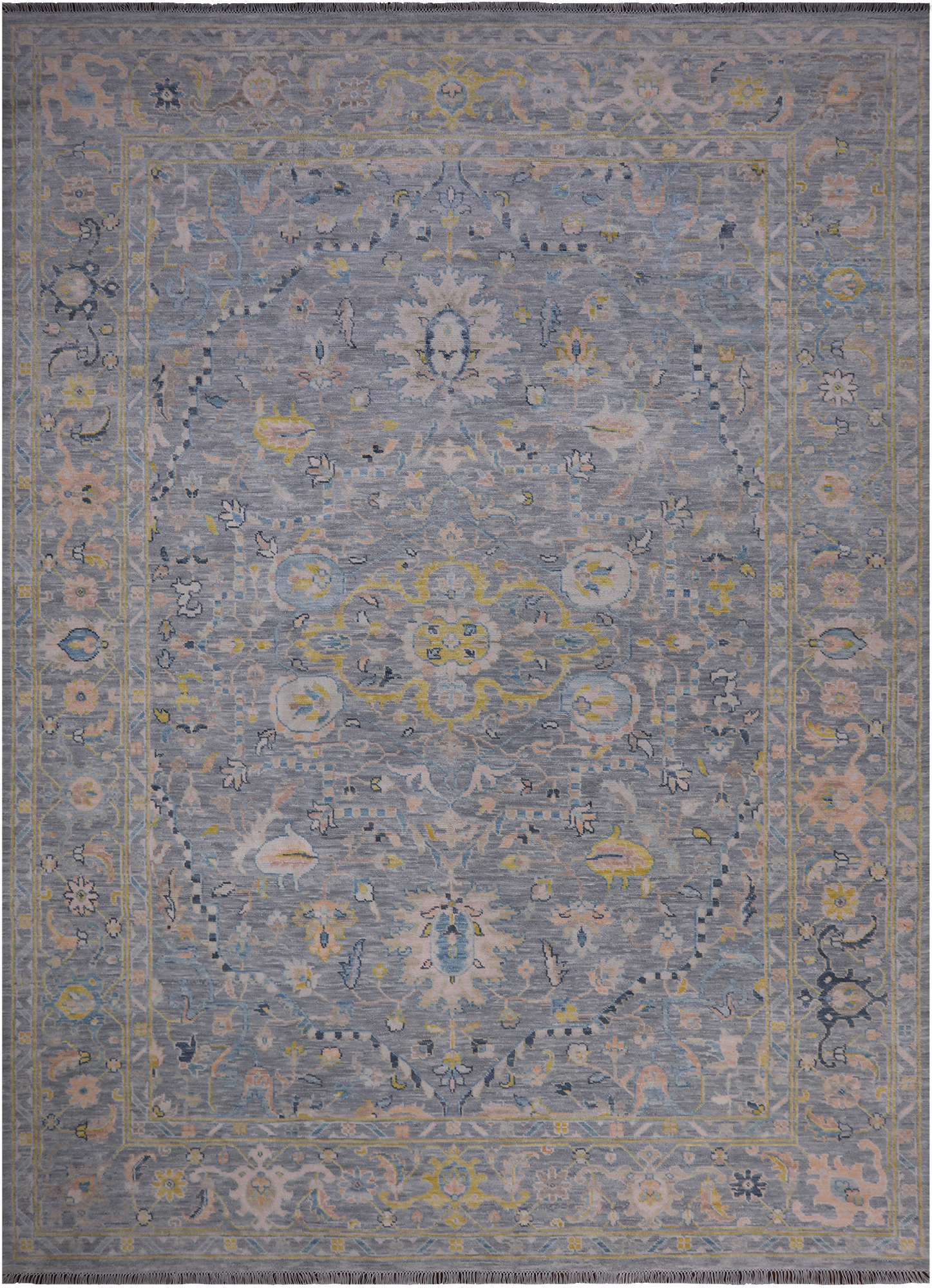 Grey Persian Tabriz  Hand Knotted Wool Rug - 10' 2" X 14' 2"