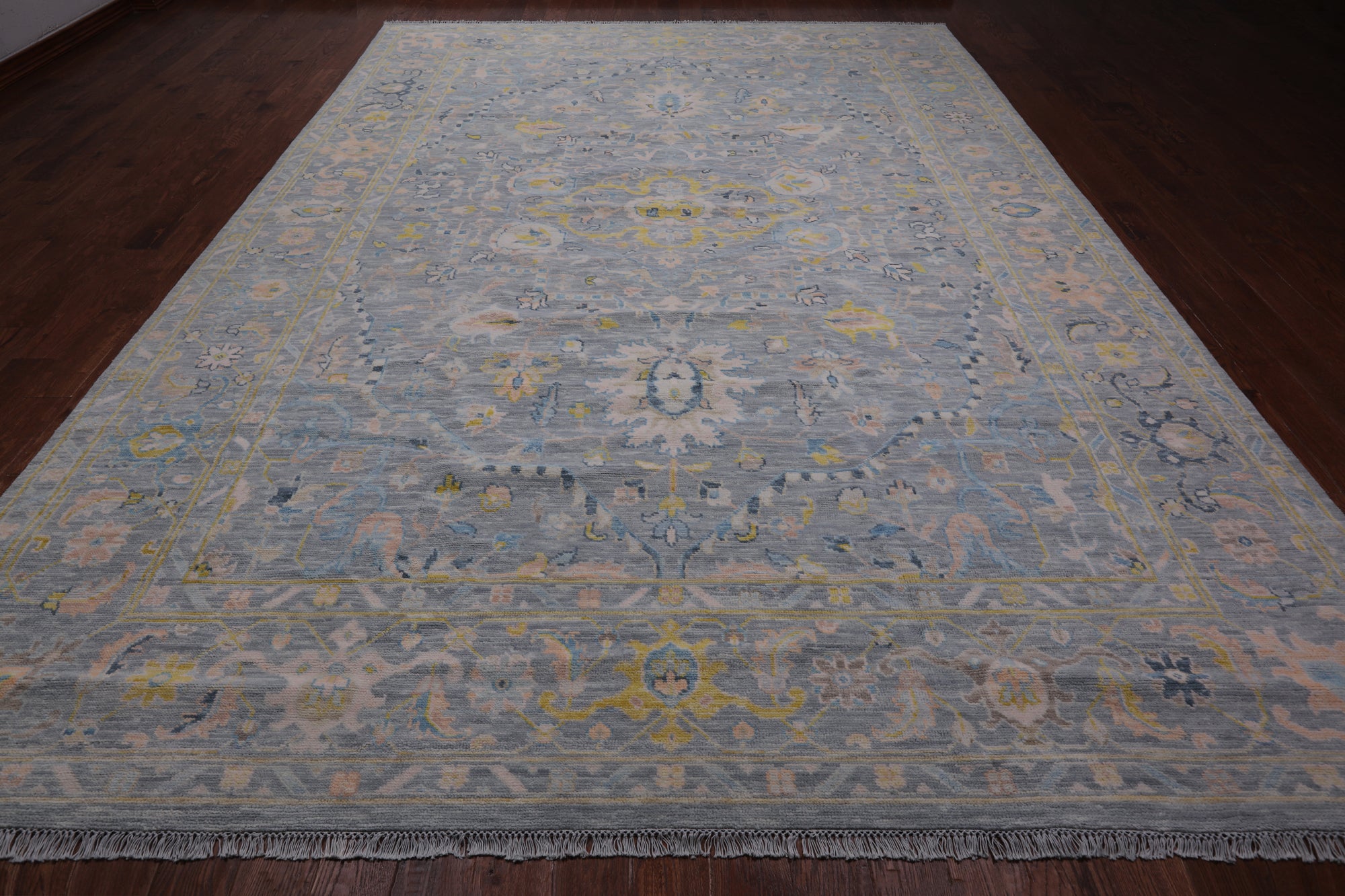 Grey Persian Tabriz  Hand Knotted Wool Rug - 10' 2" X 14' 2"