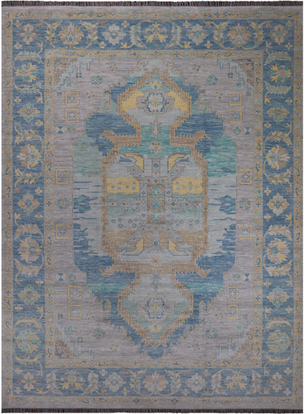 Geometric Fine Serapi Hand Knotted Wool Rug - 10' 3" X 14' 3"