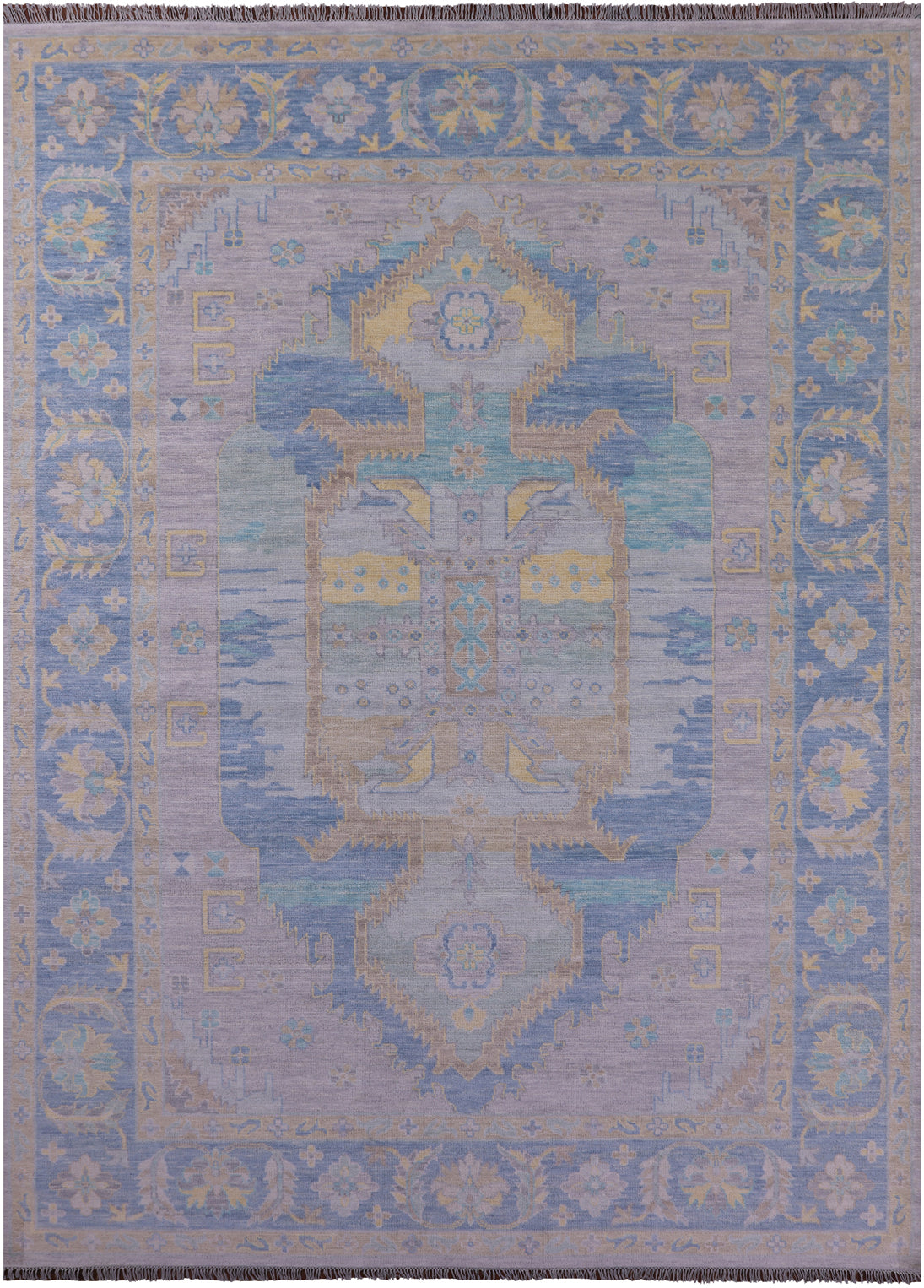 Geometric Fine Serapi Hand Knotted Wool Rug - 10' 3" X 14' 3" - Golden Nile