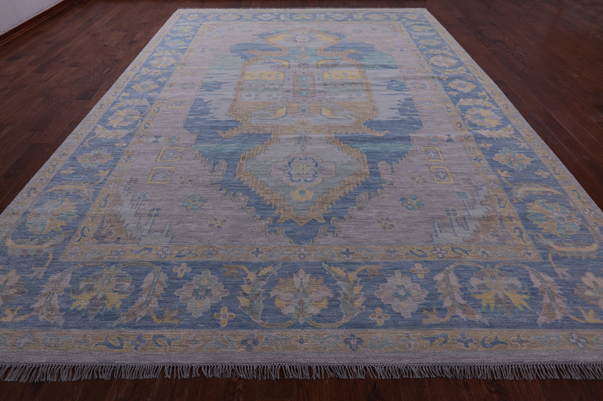 Geometric Fine Serapi Hand Knotted Wool Rug - 10' 3" X 14' 3" - Golden Nile