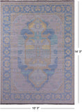Geometric Fine Serapi Hand Knotted Wool Rug - 10' 3" X 14' 3" - Golden Nile