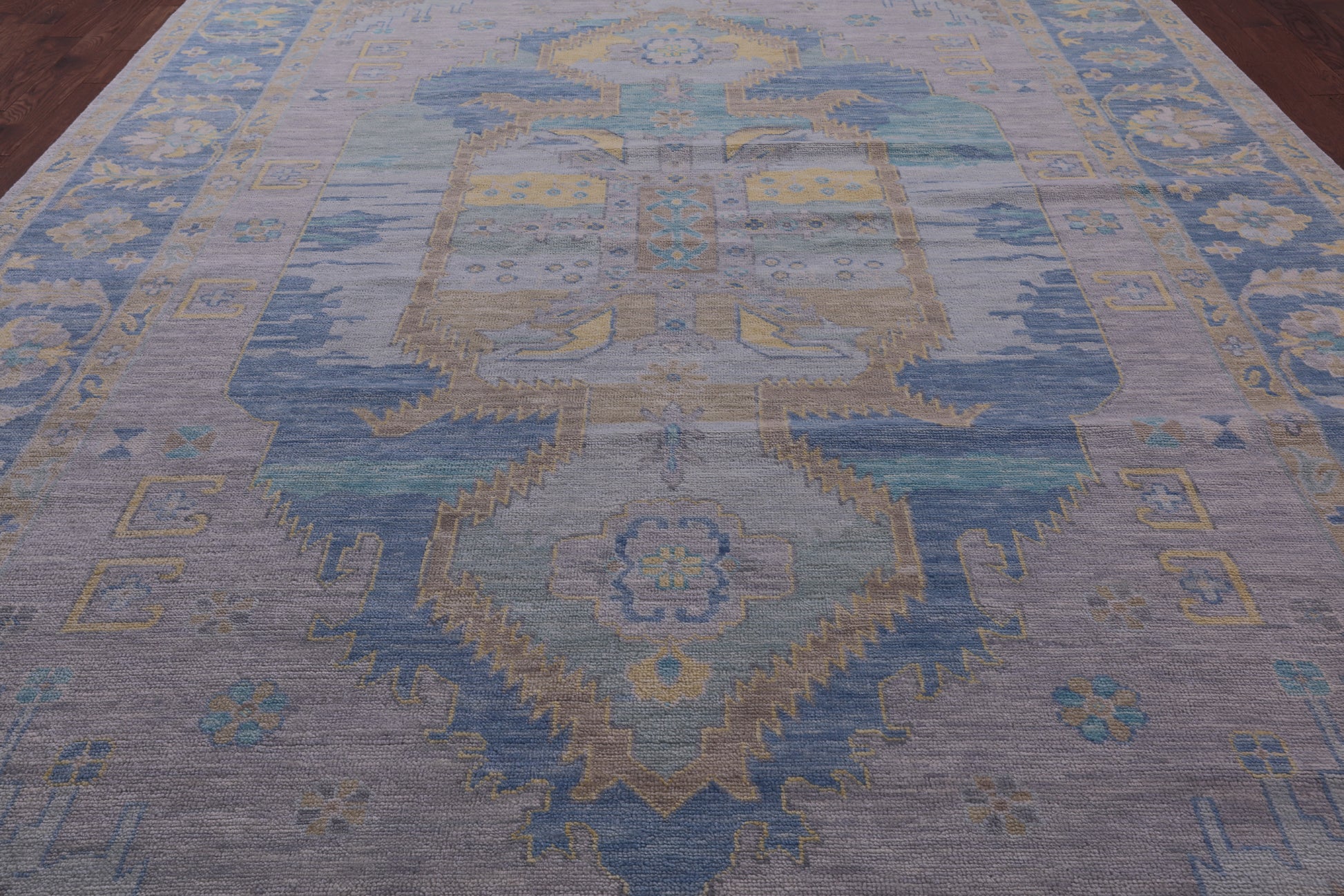 Geometric Fine Serapi Hand Knotted Wool Rug - 10' 3" X 14' 3" - Golden Nile