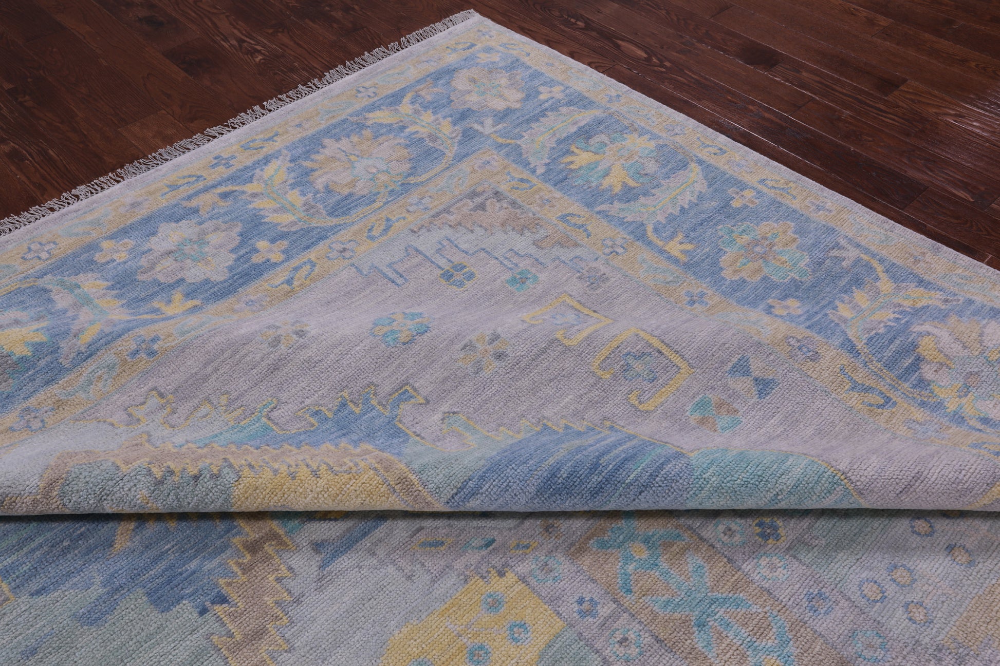 Geometric Fine Serapi Hand Knotted Wool Rug - 10' 3" X 14' 3" - Golden Nile