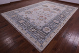 Grey Geometric Fine Serapi Hand Knotted Wool Rug - 10' 3" X 14' 2" - Golden Nile