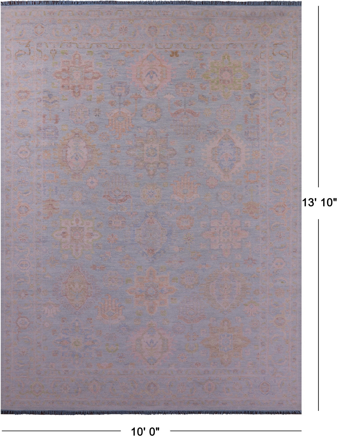 Geometric Fine Serapi Handmade Wool Rug - 10' 0" X 13' 10" - Golden Nile