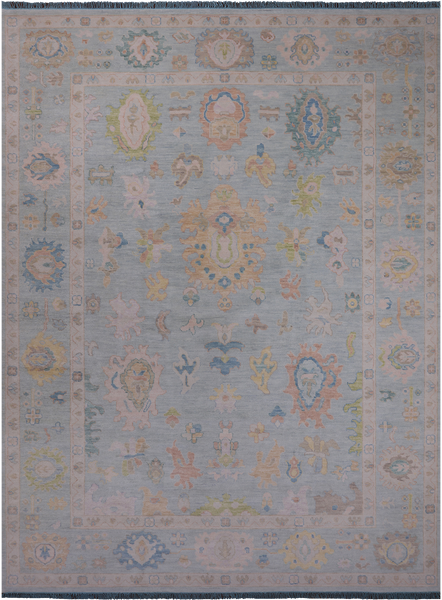 SUPER SALE Turkish Oushak Hand Knotted Wool Rug - 10' 2" X 13' 10"