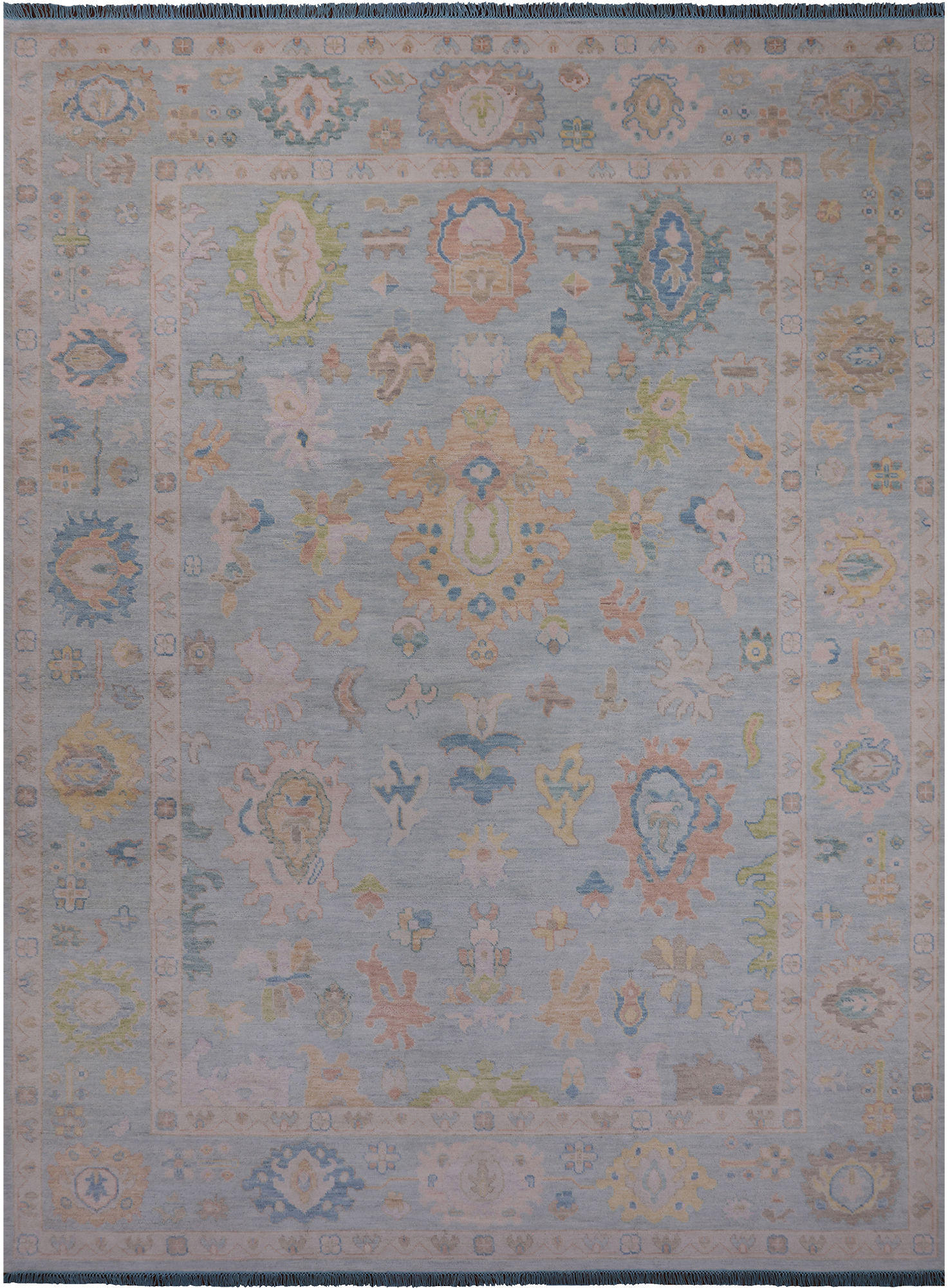 SUPER SALE Turkish Oushak Hand Knotted Wool Rug - 10' 2" X 13' 10"