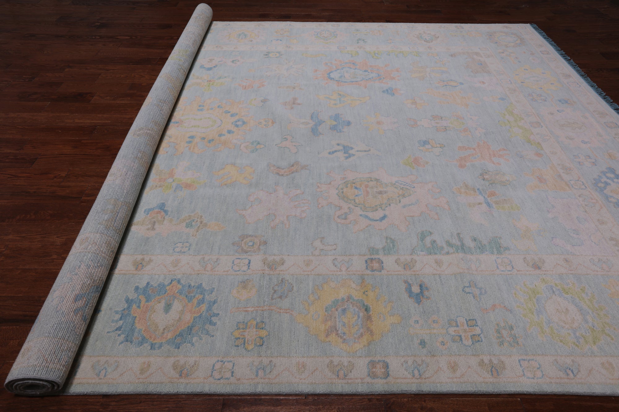 SUPER SALE Turkish Oushak Hand Knotted Wool Rug - 10' 2" X 13' 10"