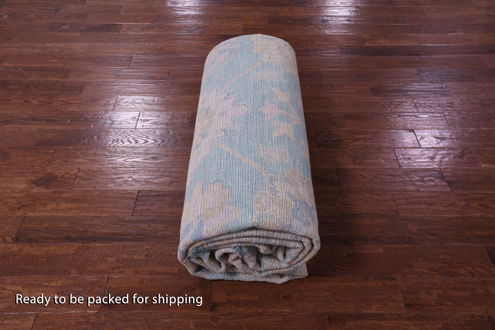 Blue Geometric Fine Serapi Hand Knotted Wool Rug - 10' 0" X 13' 7" - Golden Nile