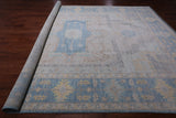 Grey Geometric Fine Serapi Hand Knotted Wool Rug - 10' 1" X 14' 0"