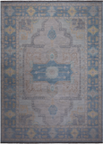 Grey Geometric Fine Serapi Hand Knotted Wool Rug - 10' 1" X 14' 0"