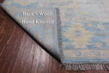 Grey Geometric Fine Serapi Hand Knotted Wool Rug - 10' 1" X 14' 0"