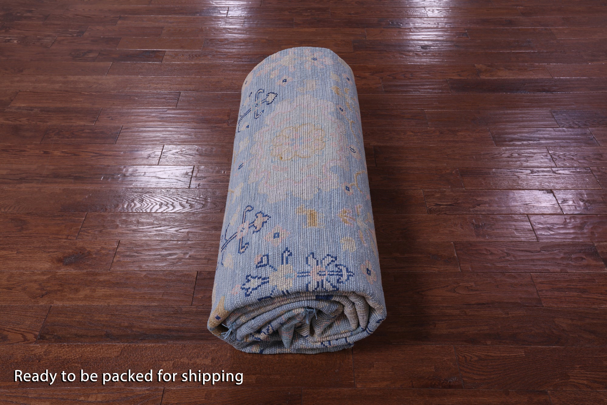 Blue Turkish Oushak Hand Knotted Wool Rug - 10' 1" X 13' 8" - Golden Nile