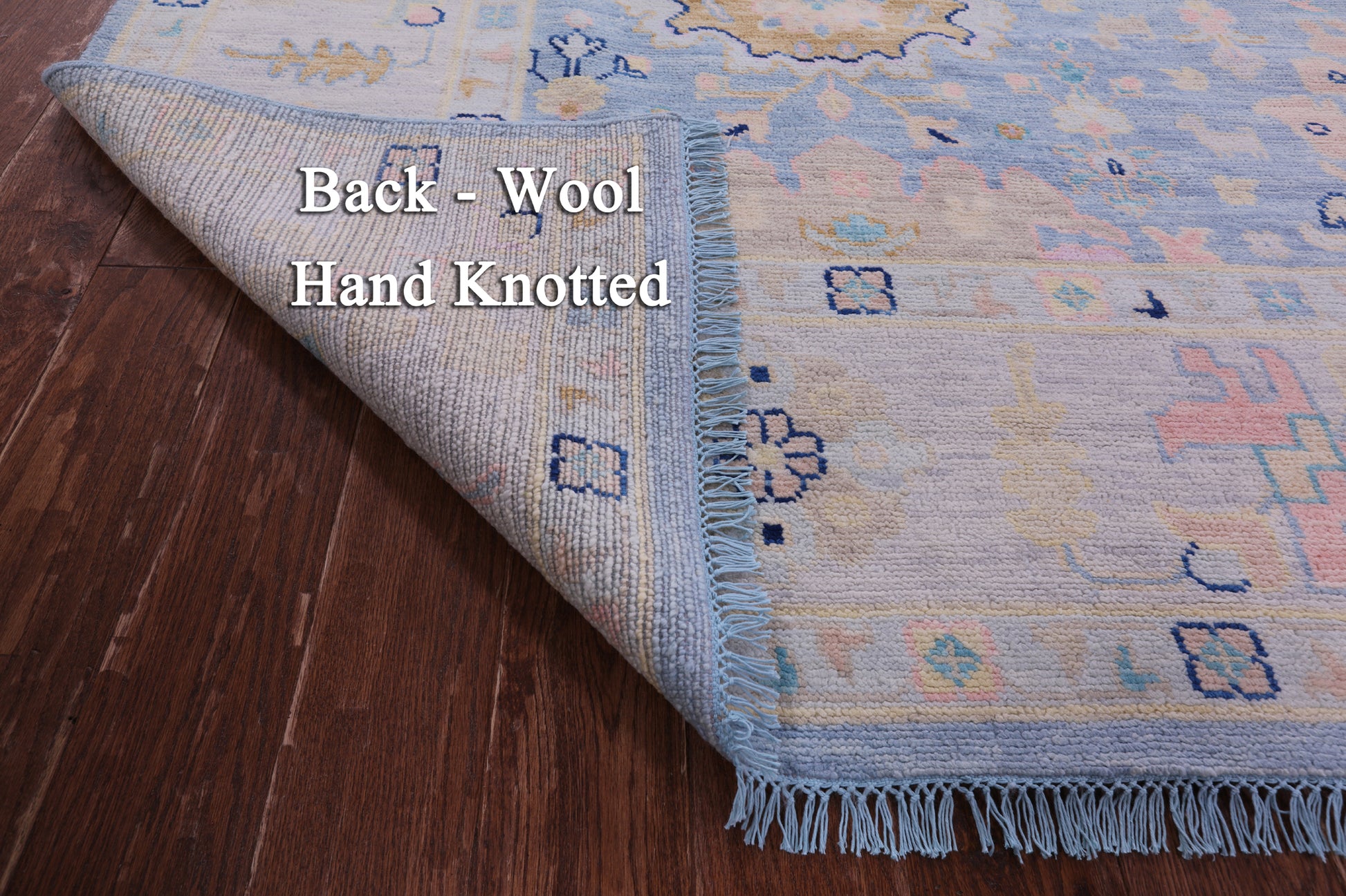 Blue Turkish Oushak Hand Knotted Wool Rug - 10' 1" X 13' 8" - Golden Nile