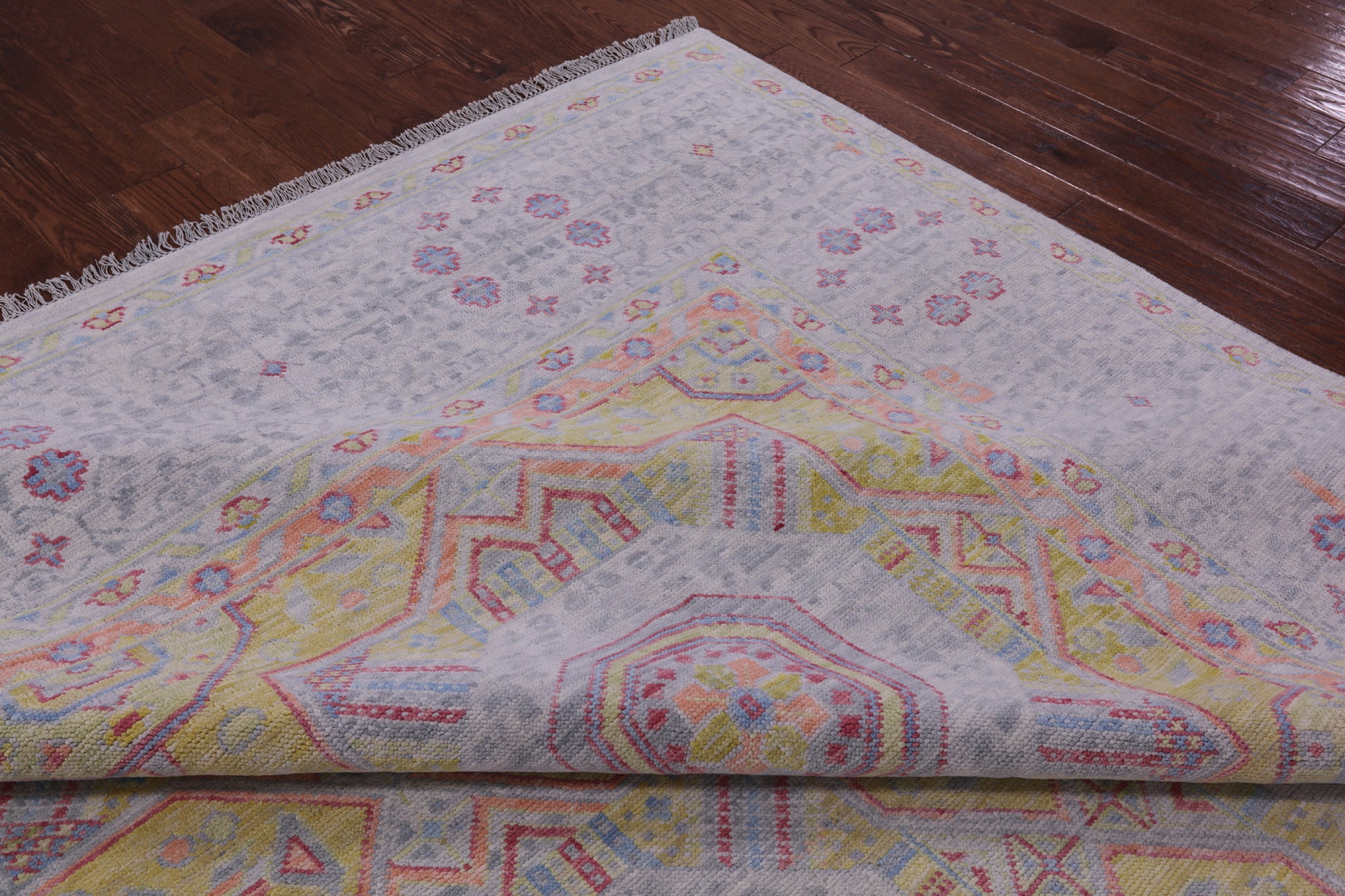 Geometric Persian Mamluk Hand Knotted Wool Rug - 9' 11" X 14' 1" - Golden Nile