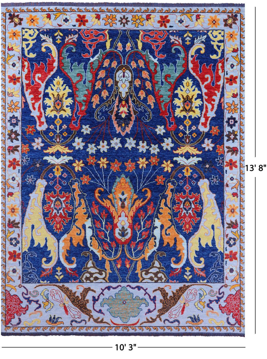 Turkish Oushak Handmade Wool Rug - 10' 3" X 13' 8" - Golden Nile