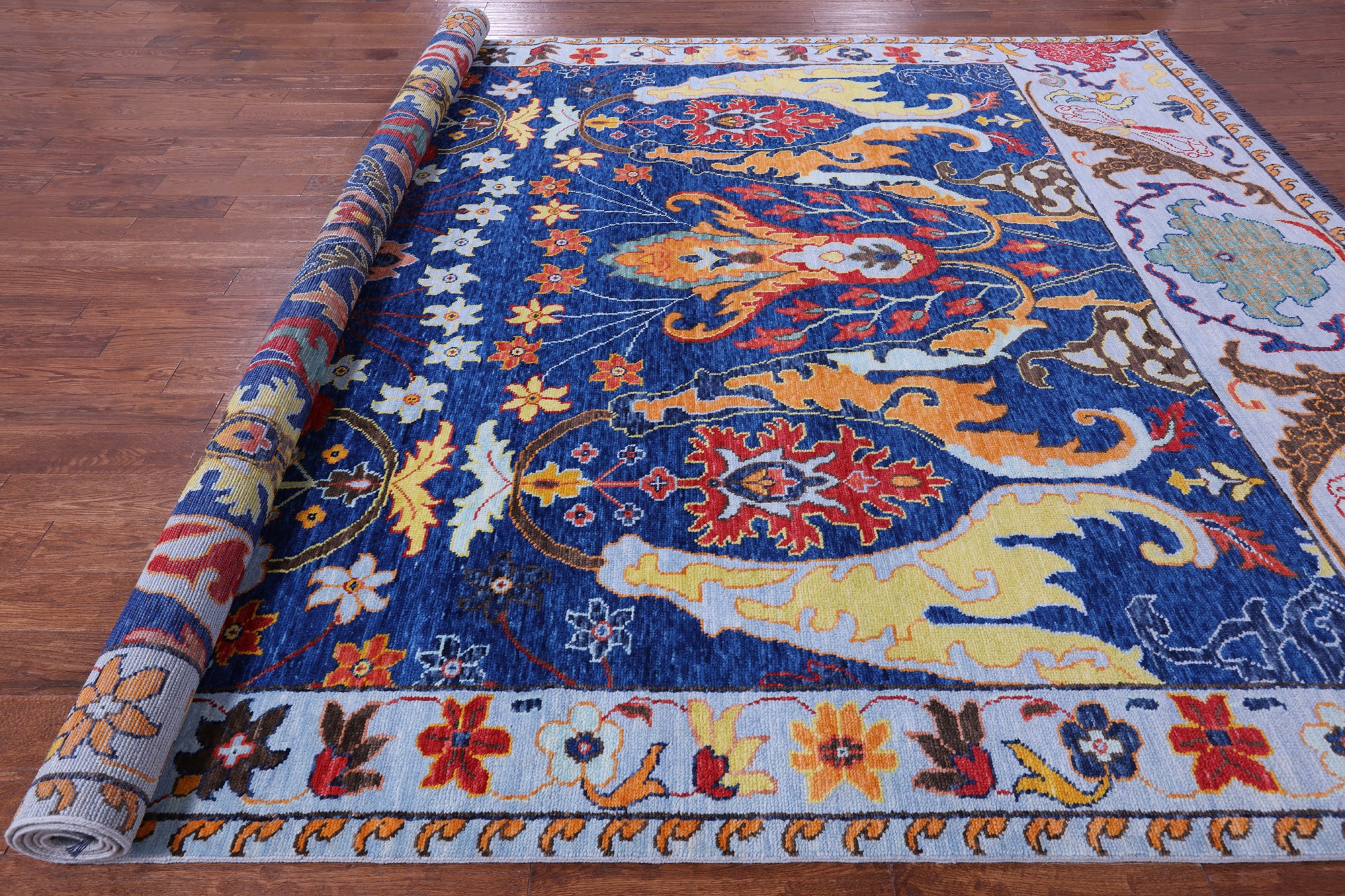 Turkish Oushak Handmade Wool Rug - 10' 3" X 13' 8" - Golden Nile