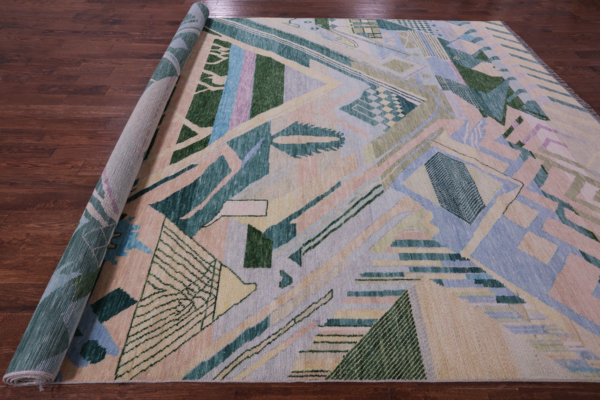 Tribal Moroccan Hand Knotted Wool Rug - 10' 2" X 13' 10" - Golden Nile
